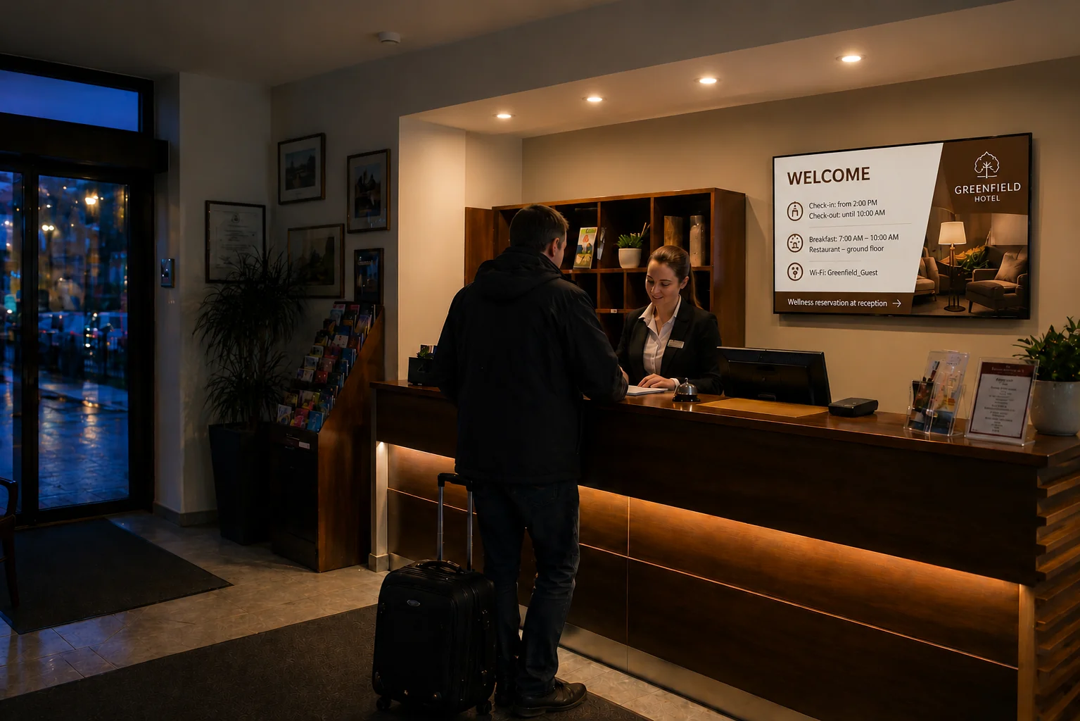 Space for presenting hotel services